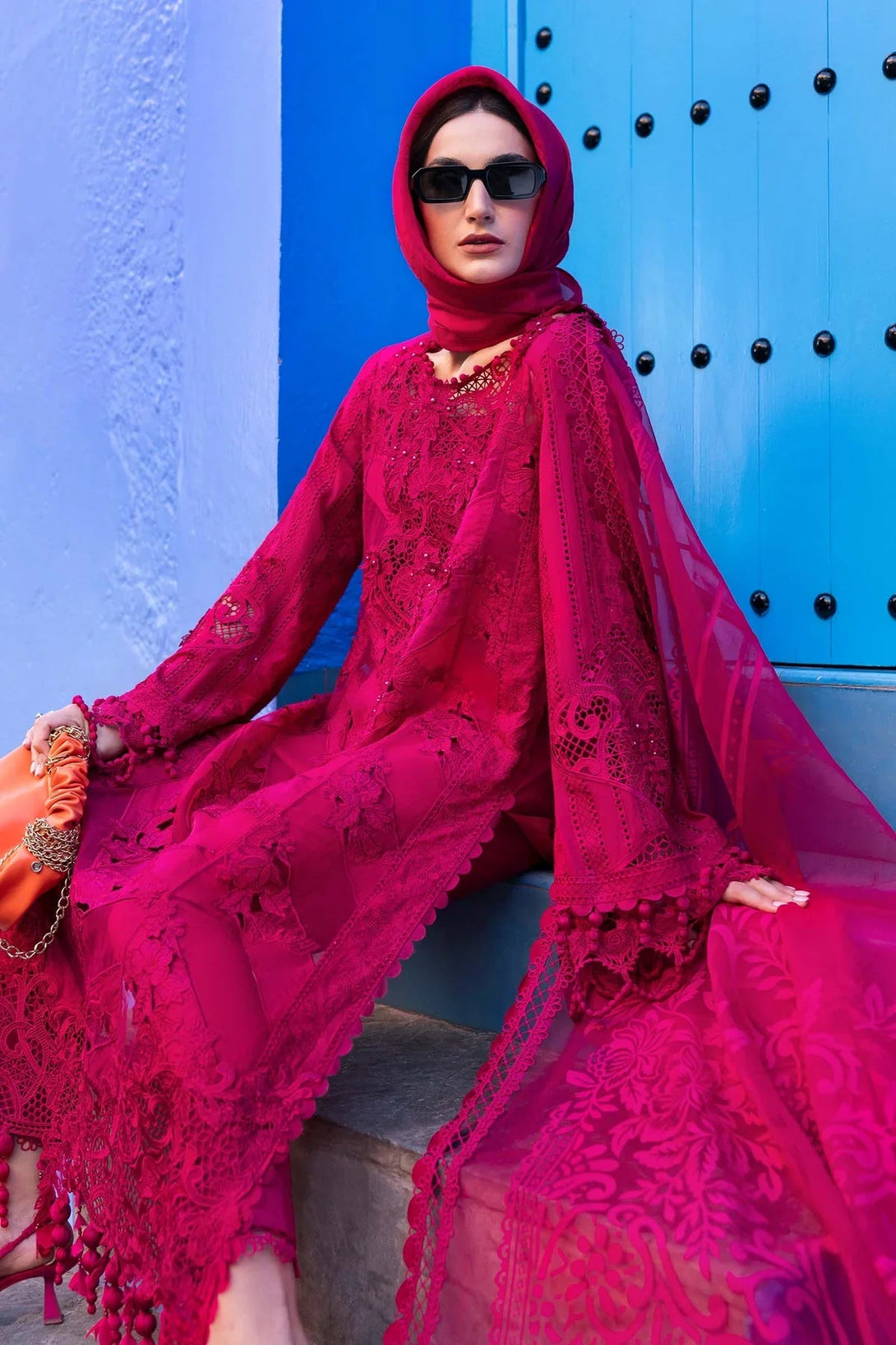 3 Piece stitched Embroidered Lawn Suit | D - 2508 - A - NEW NAMAL PRET