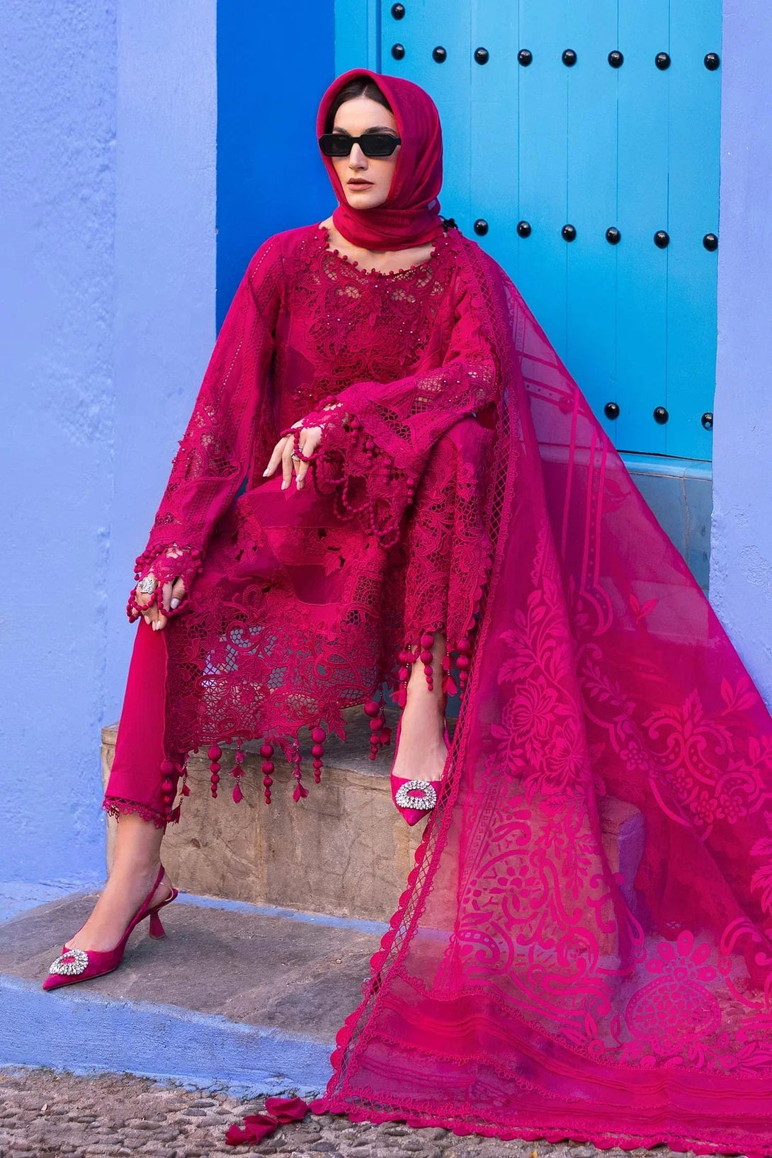 3 Piece stitched Embroidered Lawn Suit | D - 2508 - A - NEW NAMAL PRET