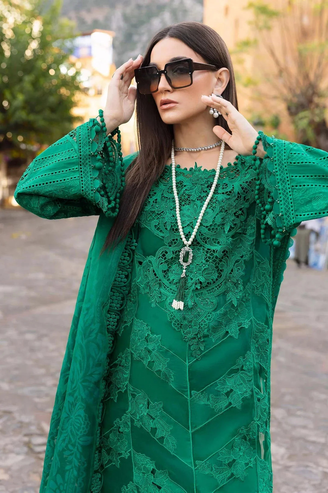 3 Piece stitched Embroidered Lawn Suit | D - 2508 - B - NEW NAMAL PRET