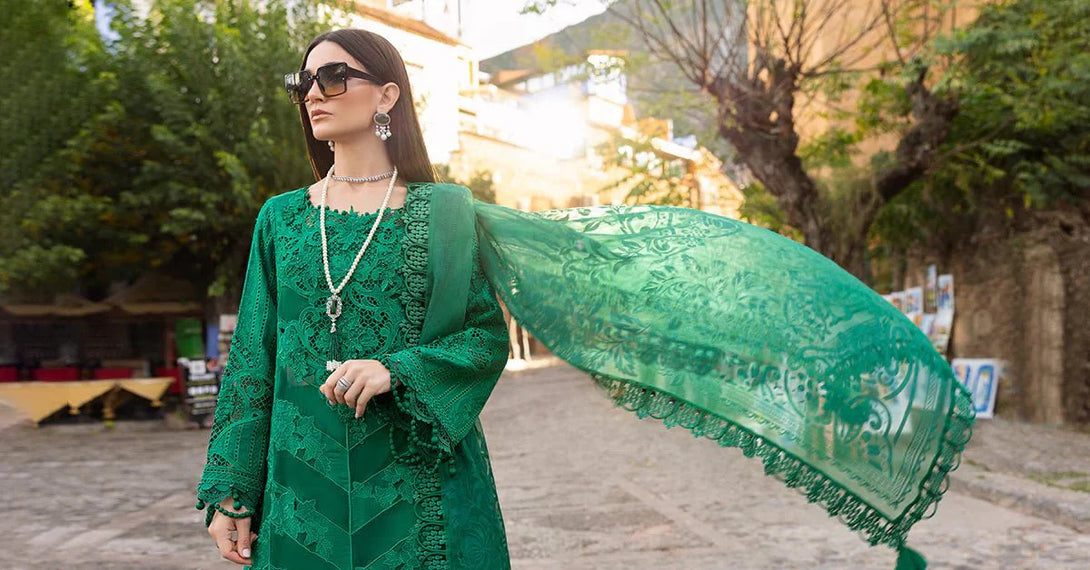 3 Piece stitched Embroidered Lawn Suit | D - 2508 - B - NEW NAMAL PRET
