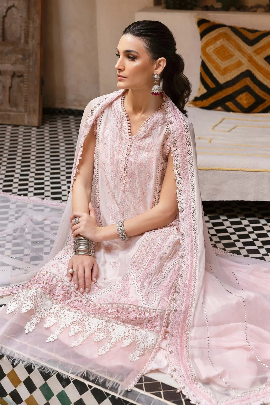 3 Piece stitched Embroidered Lawn Suit | D - 2511 - A - NEW NAMAL PRET