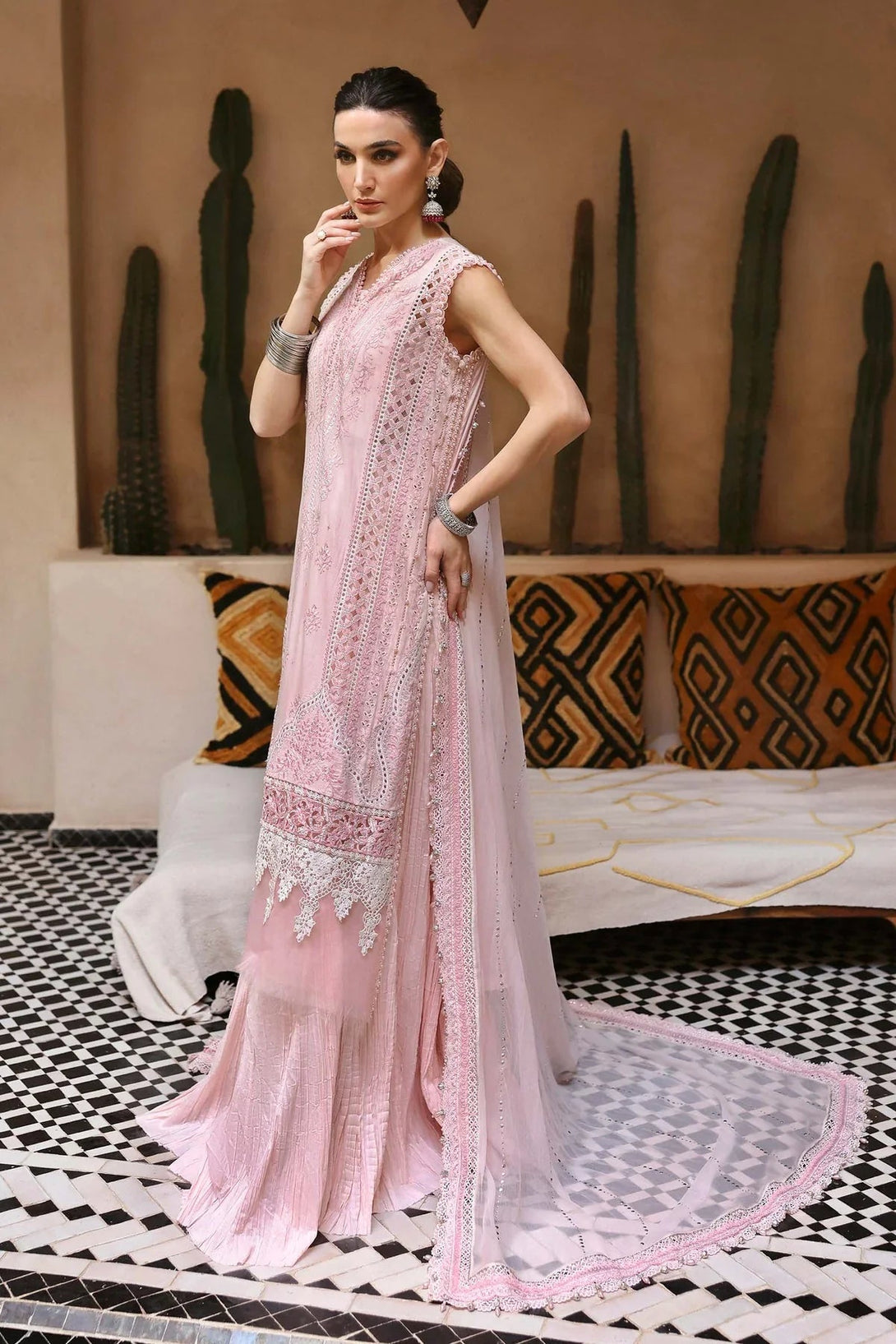 3 Piece stitched Embroidered Lawn Suit | D - 2511 - A - NEW NAMAL PRET