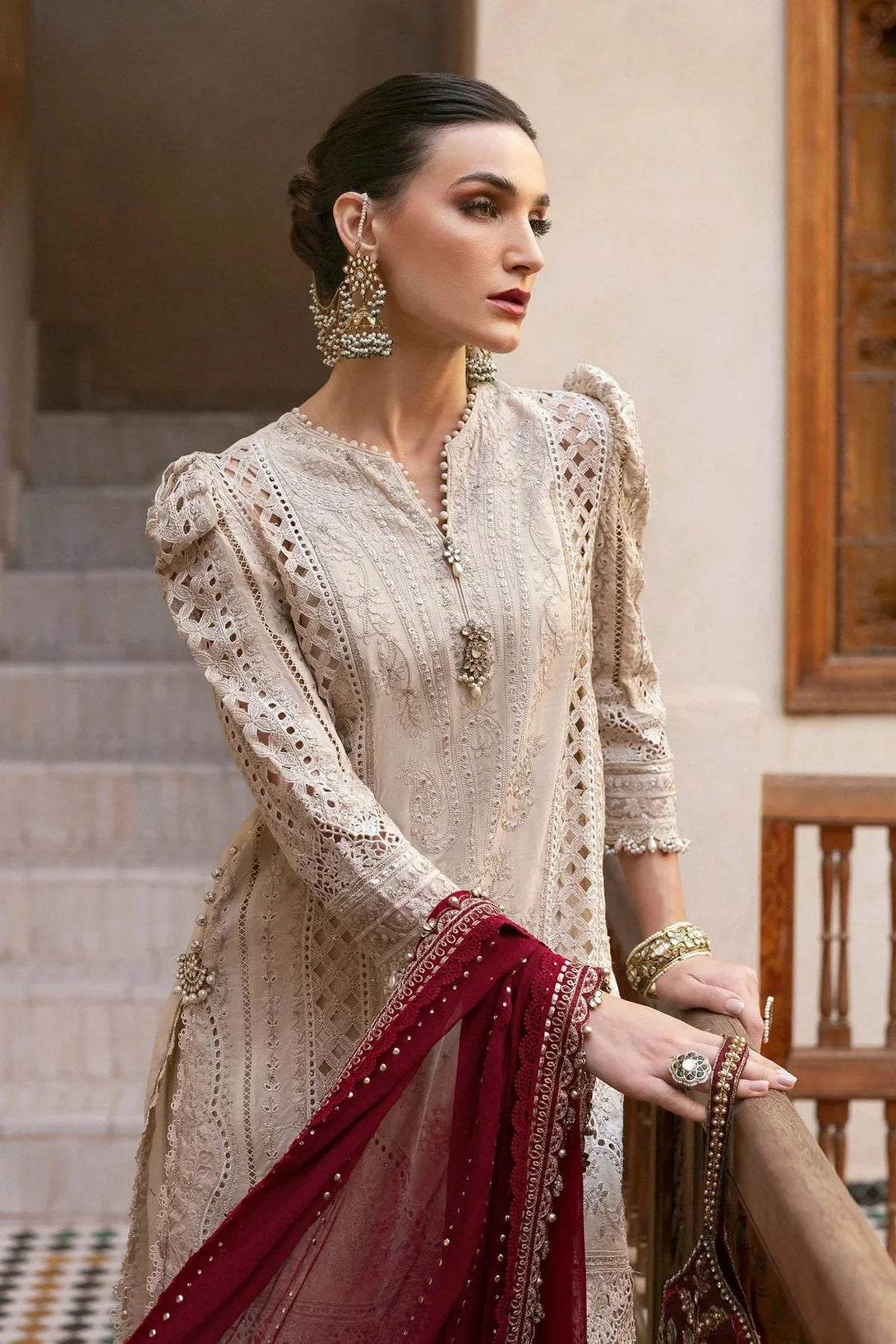 3 Piece stitched Embroidered Lawn Suit | D - 2511 - B - NEW NAMAL PRET