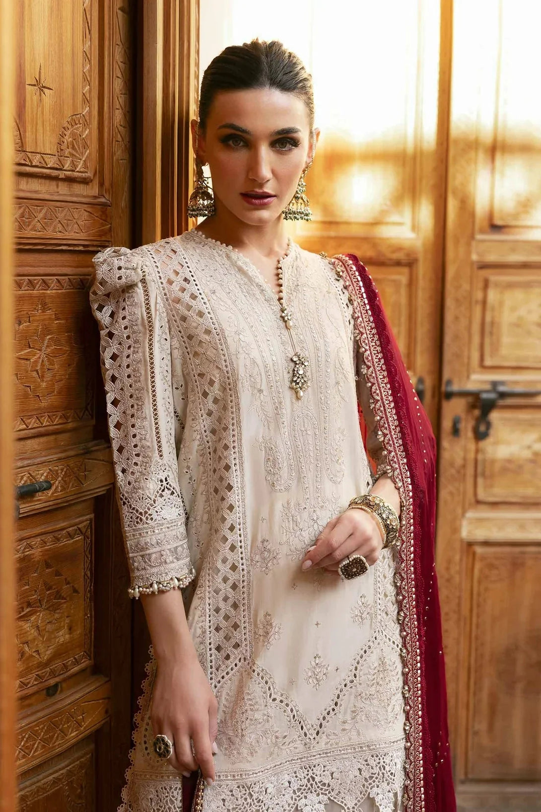 3 Piece stitched Embroidered Lawn Suit | D - 2511 - B - NEW NAMAL PRET