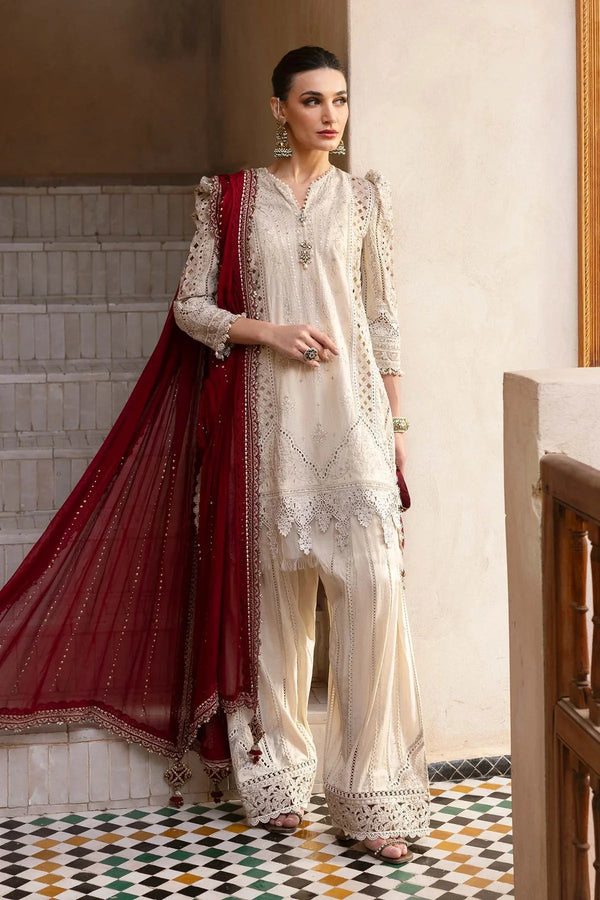 3 Piece stitched Embroidered Lawn Suit | D - 2511 - B - NEW NAMAL PRET
