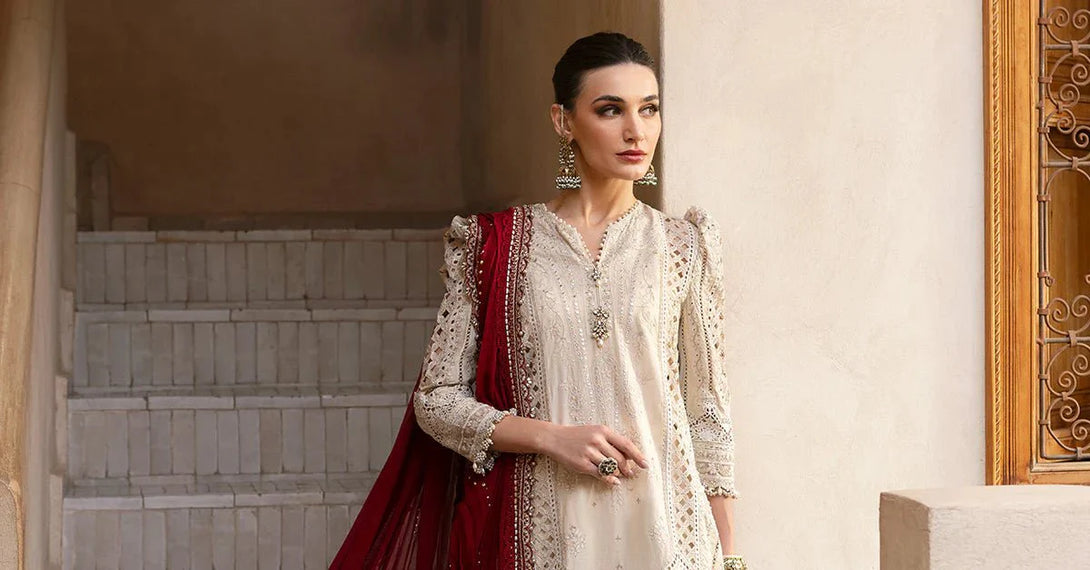 3 Piece stitched Embroidered Lawn Suit | D - 2511 - B - NEW NAMAL PRET