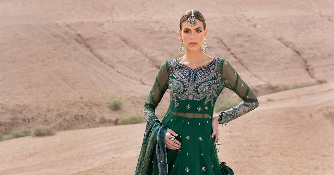 3 Piece stitched Embroidered Net Suit | D - 2507 - A - NEW NAMAL PRET