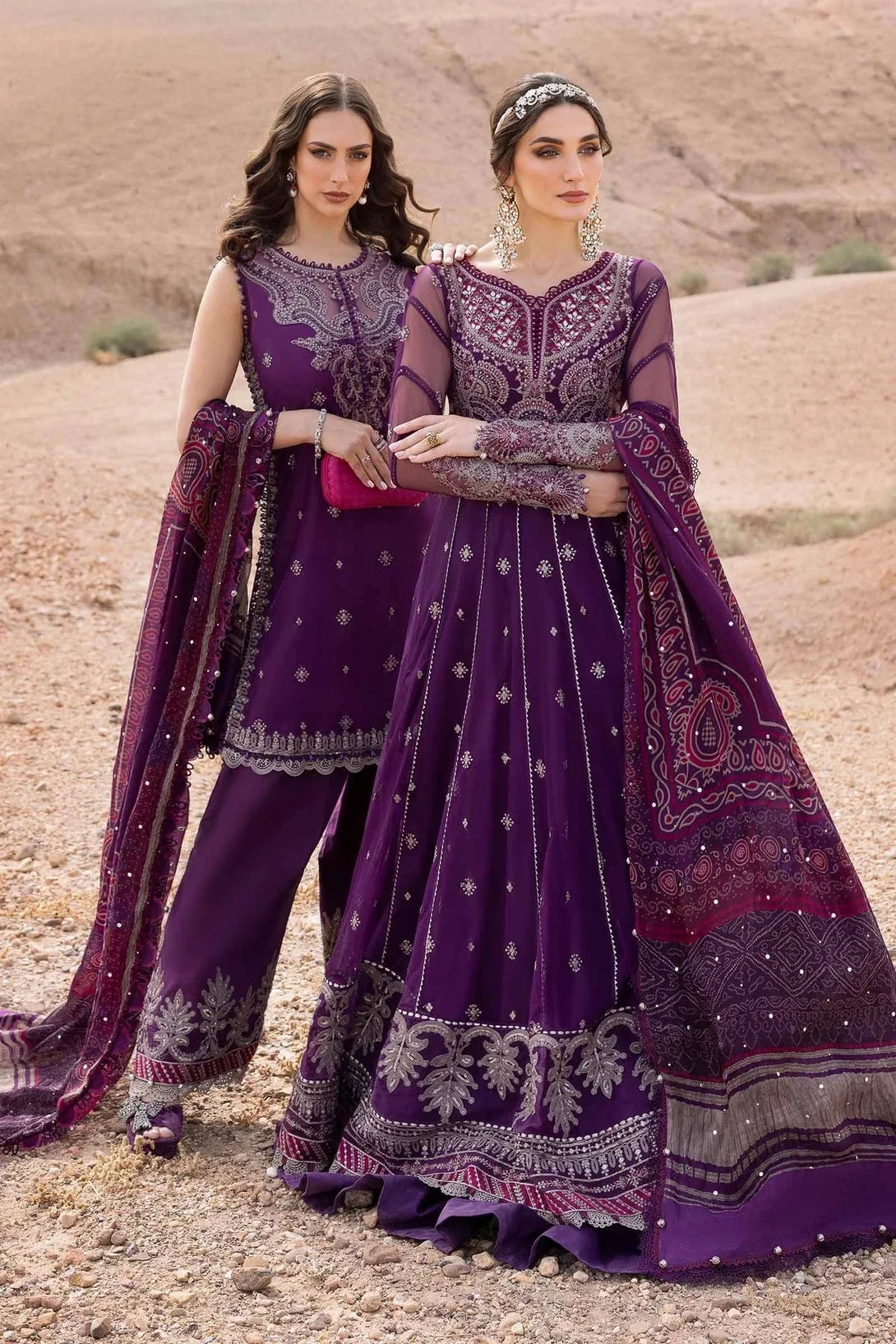 3 Piece stitched Embroidered Net Suit | D - 2507 - B - NEW NAMAL PRET