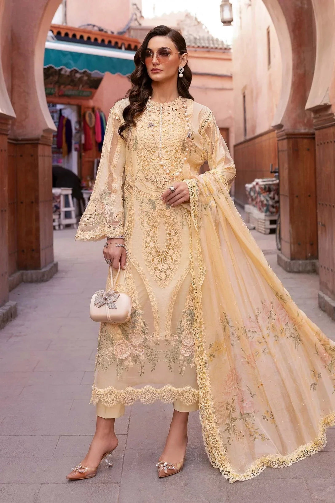 3 Piece stitched Embroidered Organza Suit | D - 2509 - A - NEW NAMAL PRET