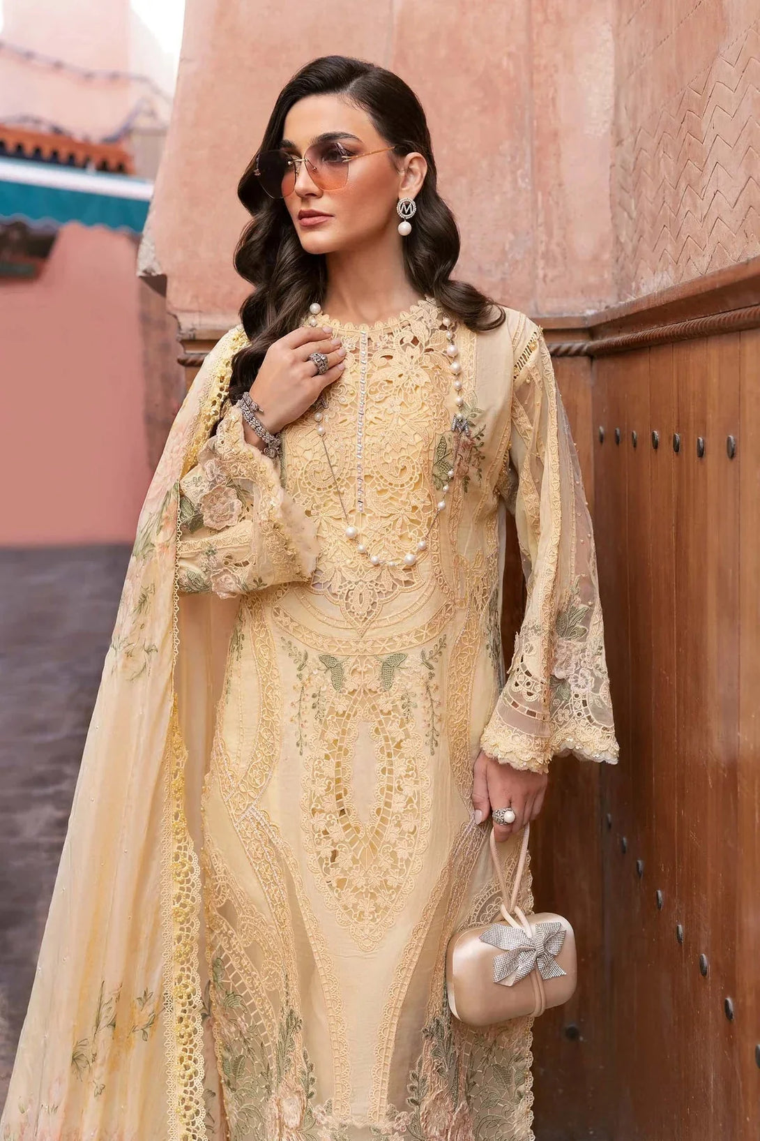 3 Piece stitched Embroidered Organza Suit | D - 2509 - A - NEW NAMAL PRET