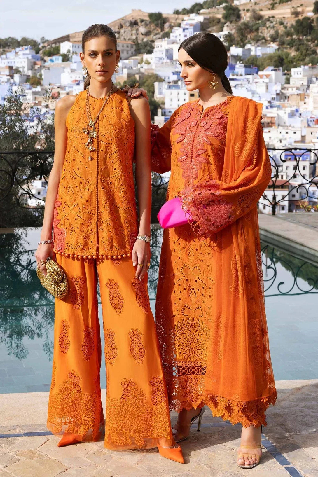 3 Piece stitched Embroidered Paper Cotton Suit | D - 2505 - B - NEW NAMAL PRET