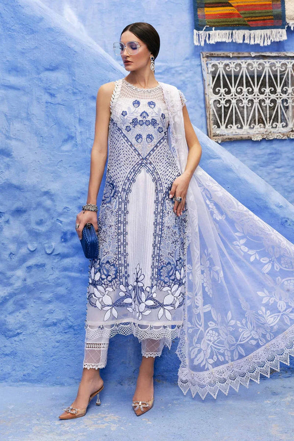3 Piece stitched Embroidered Paper Cotton Suit | D - 2510 - A - NEW NAMAL PRET