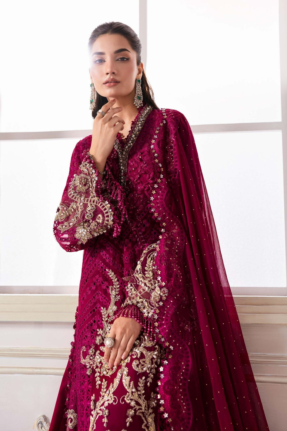 3 Piece Unstitched Embroidered Chiffon Suit | BD - 3003 - NEW NAMAL PRET