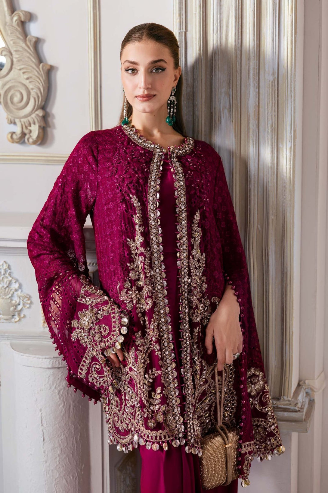 3 Piece Unstitched Embroidered Chiffon Suit | BD - 3003 - NEW NAMAL PRET