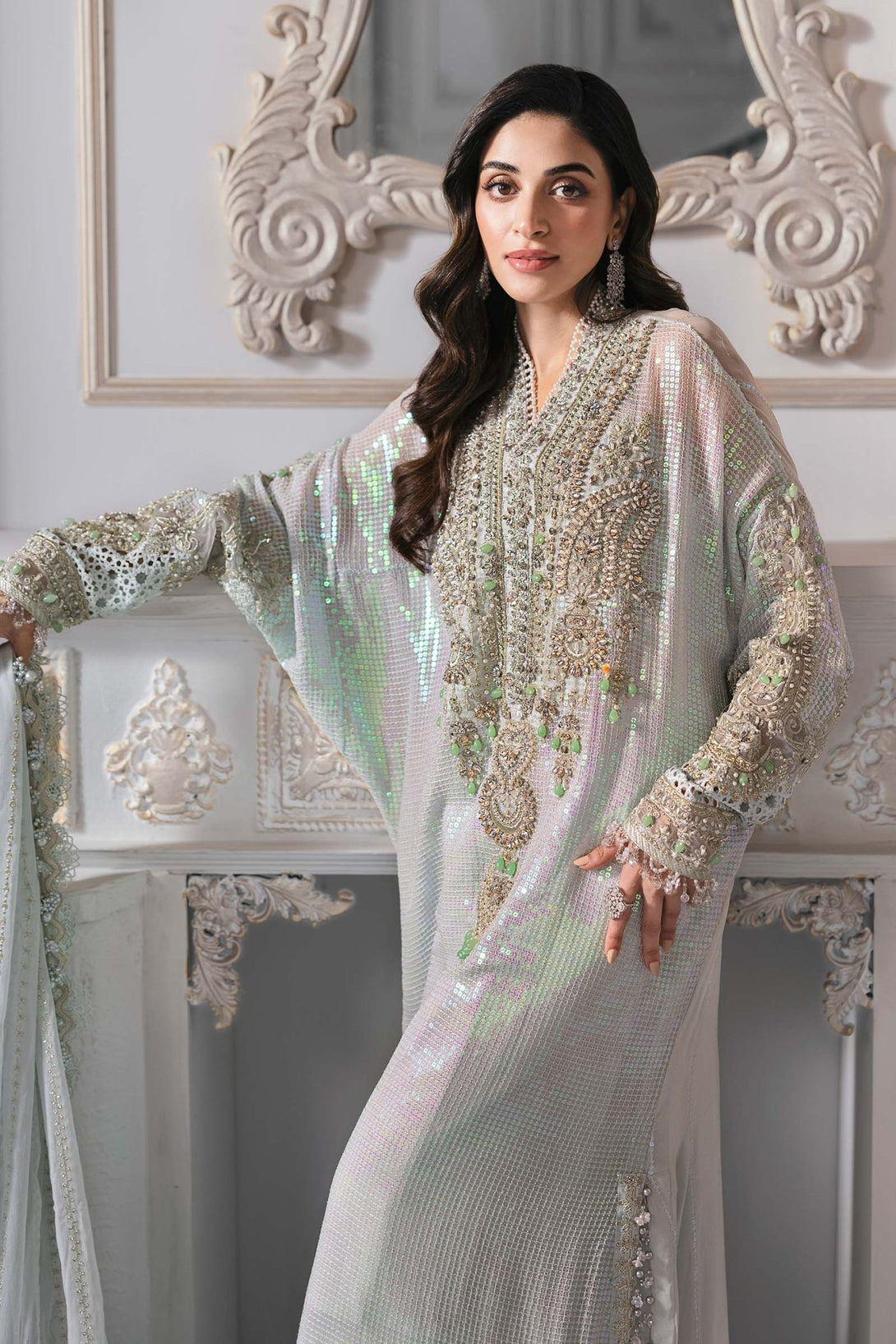 3 Piece Unstitched Embroidered Chiffon Suit | BD - 3005 - NEW NAMAL PRET
