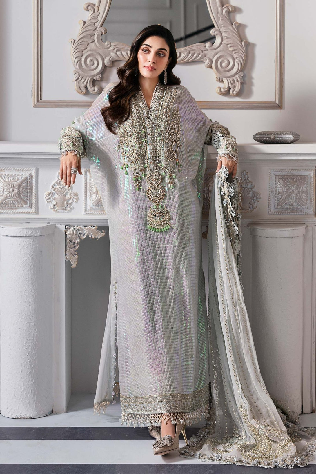 3 Piece Unstitched Embroidered Chiffon Suit | BD - 3005 - NEW NAMAL PRET