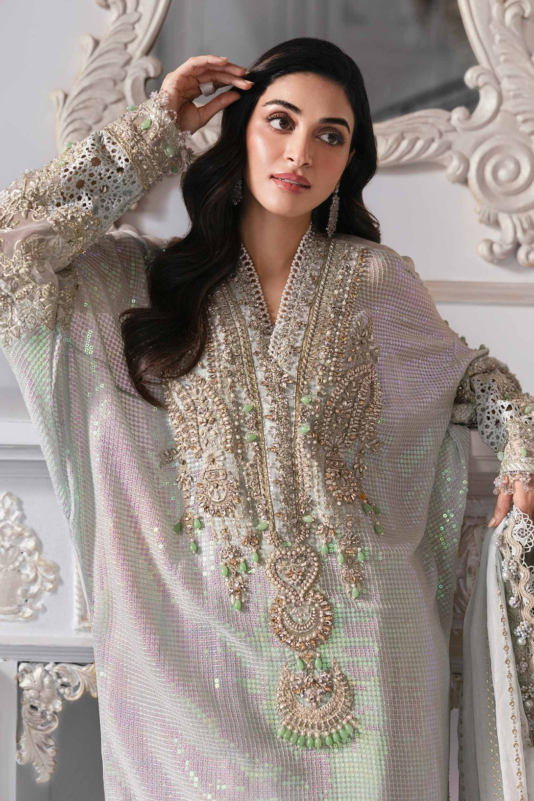 3 Piece Unstitched Embroidered Chiffon Suit | BD - 3005 - NEW NAMAL PRET