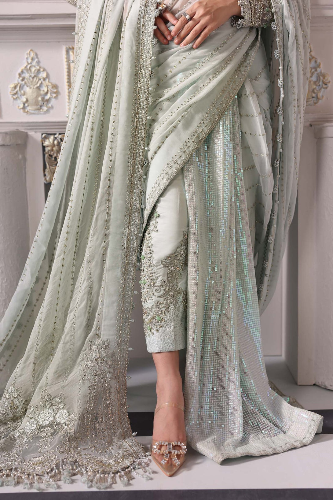 3 Piece Unstitched Embroidered Chiffon Suit | BD - 3005 - NEW NAMAL PRET