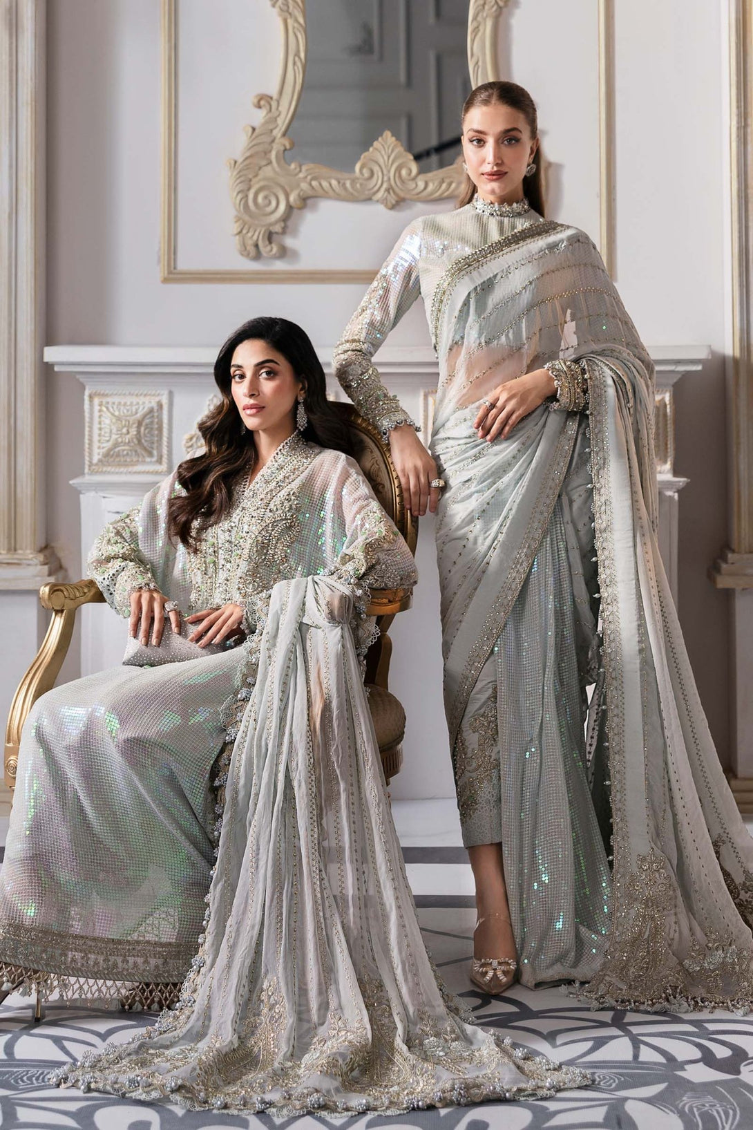 3 Piece Unstitched Embroidered Chiffon Suit | BD - 3005 - NEW NAMAL PRET