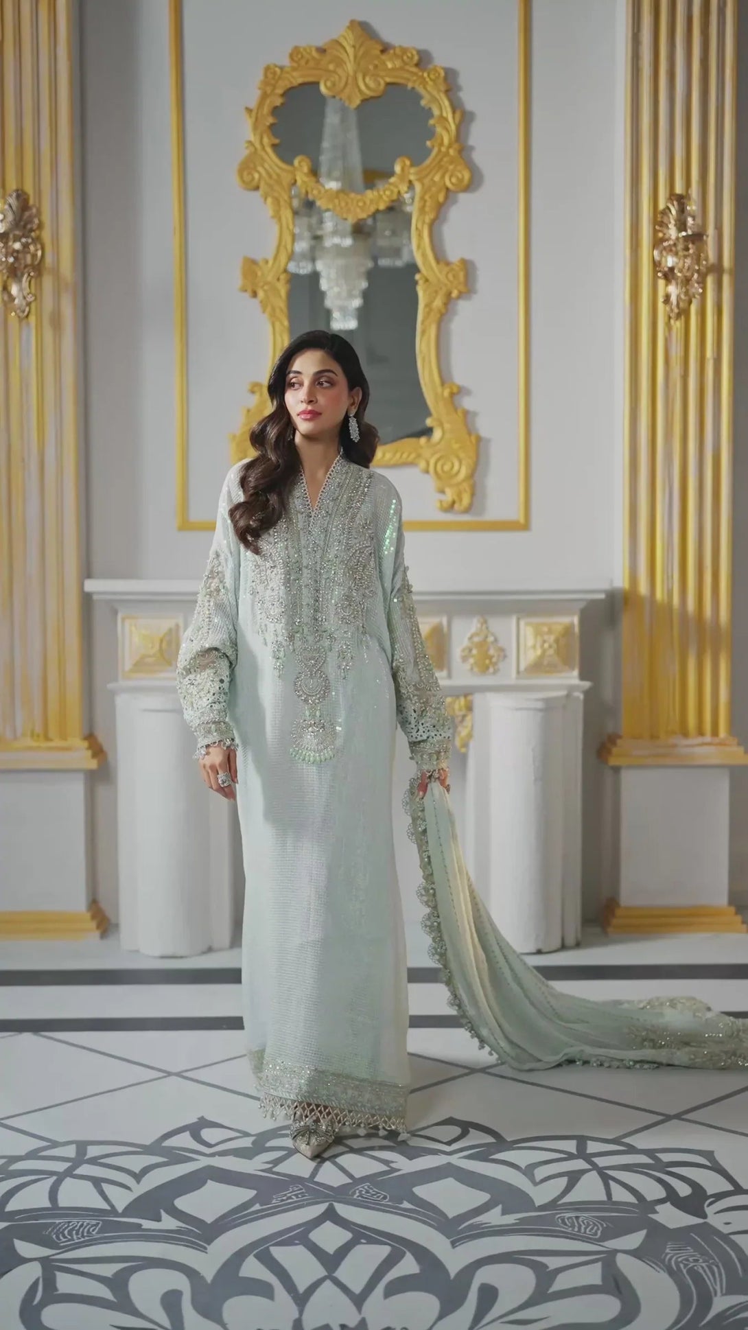 3 Piece Unstitched Embroidered Chiffon Suit | BD - 3005 - NEW NAMAL PRET