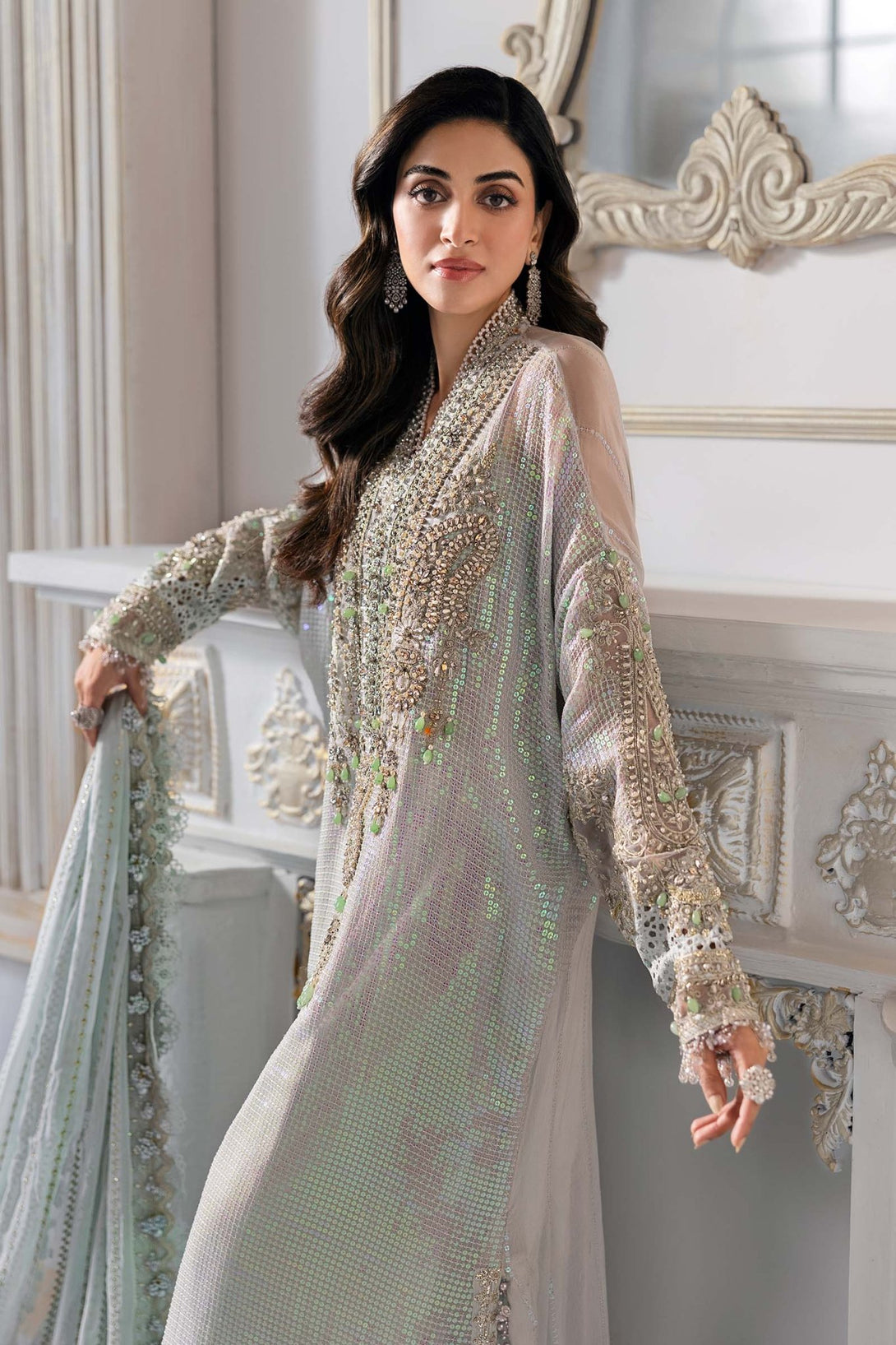 3 Piece Unstitched Embroidered Chiffon Suit | BD - 3005 - NEW NAMAL PRET