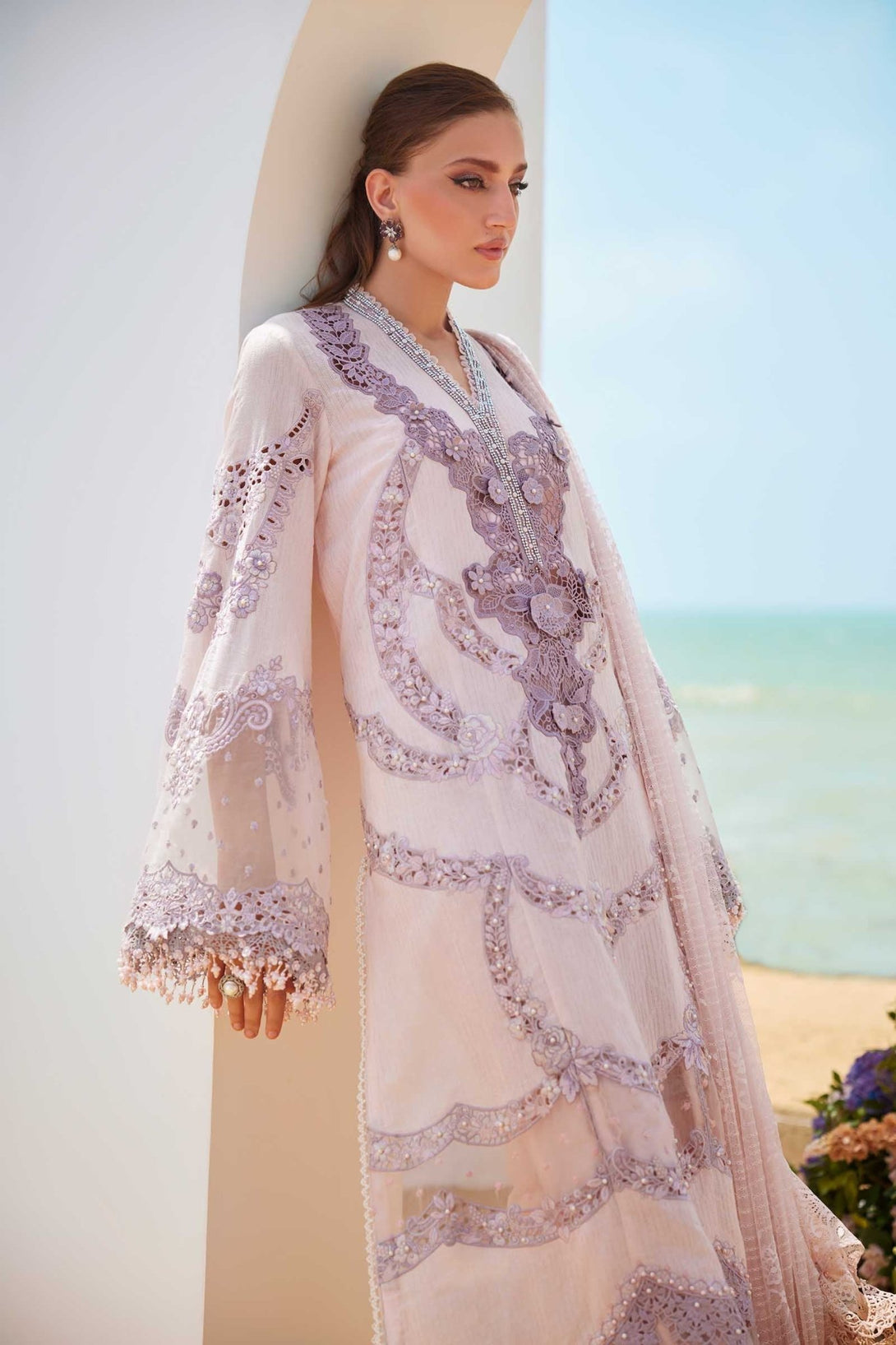 3 Piece Unstitched Embroidered Jacquard Lawn Suit | EID LAWN - 25 - 02 - NEW NAMAL PRET