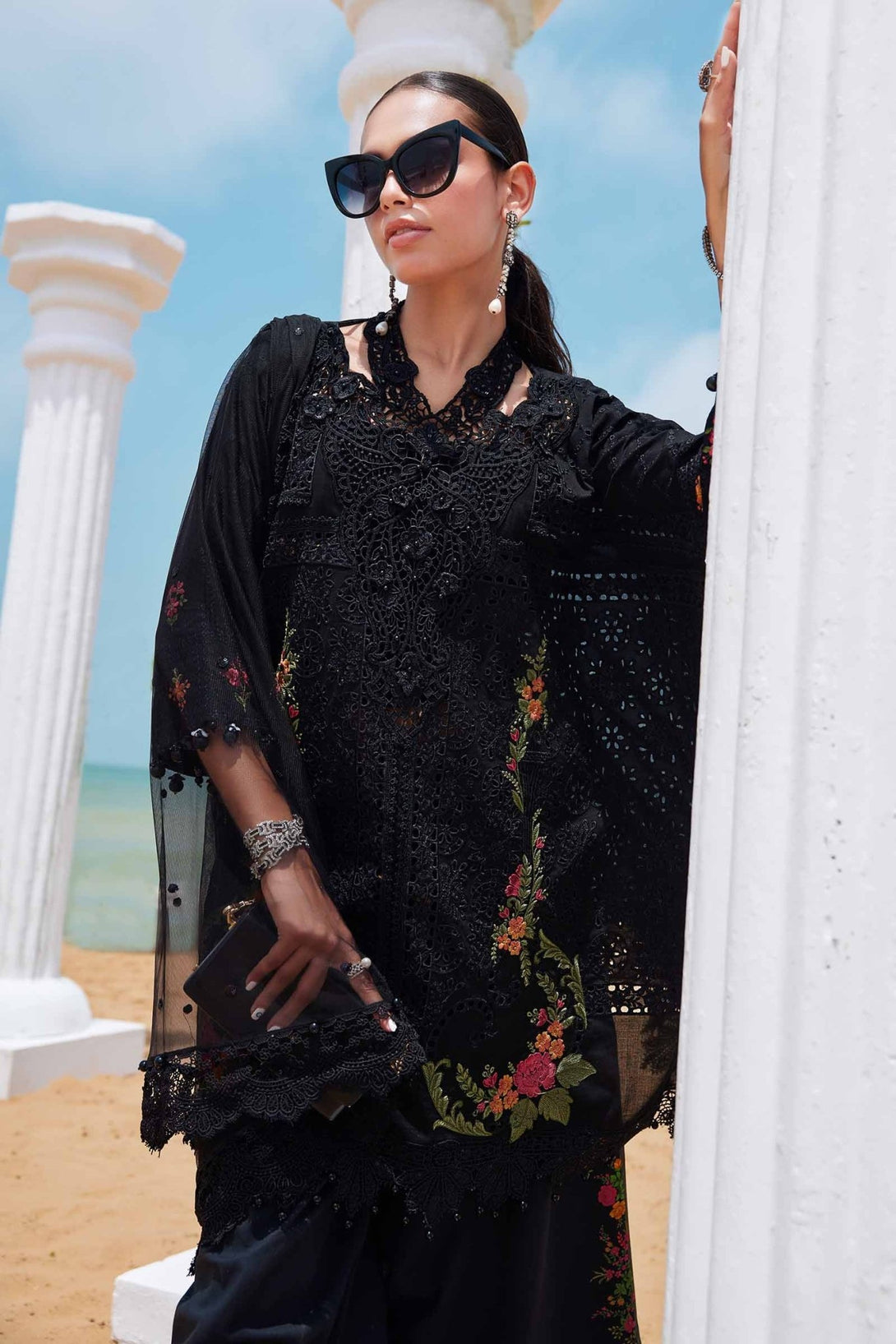 3 Piece Unstitched Embroidered Lawn Suit | EID LAWN - 25 - 01 - NEW NAMAL PRET
