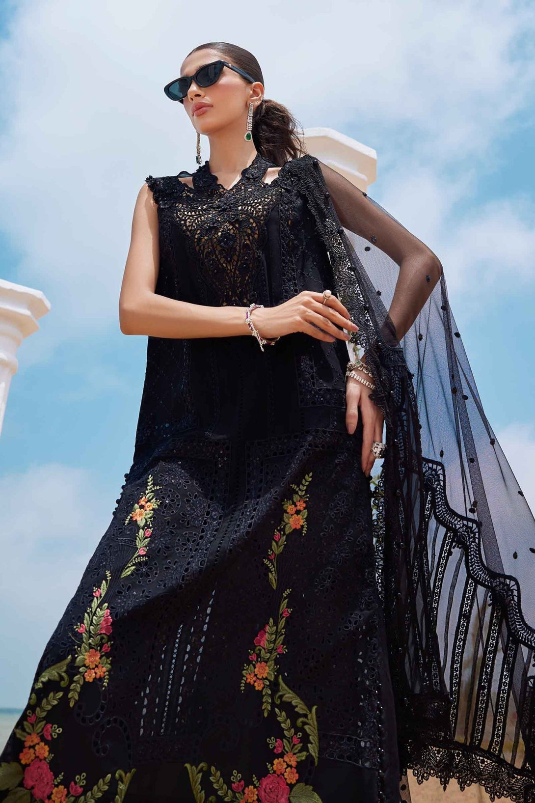 3 Piece Unstitched Embroidered Lawn Suit | EID LAWN - 25 - 01 - NEW NAMAL PRET