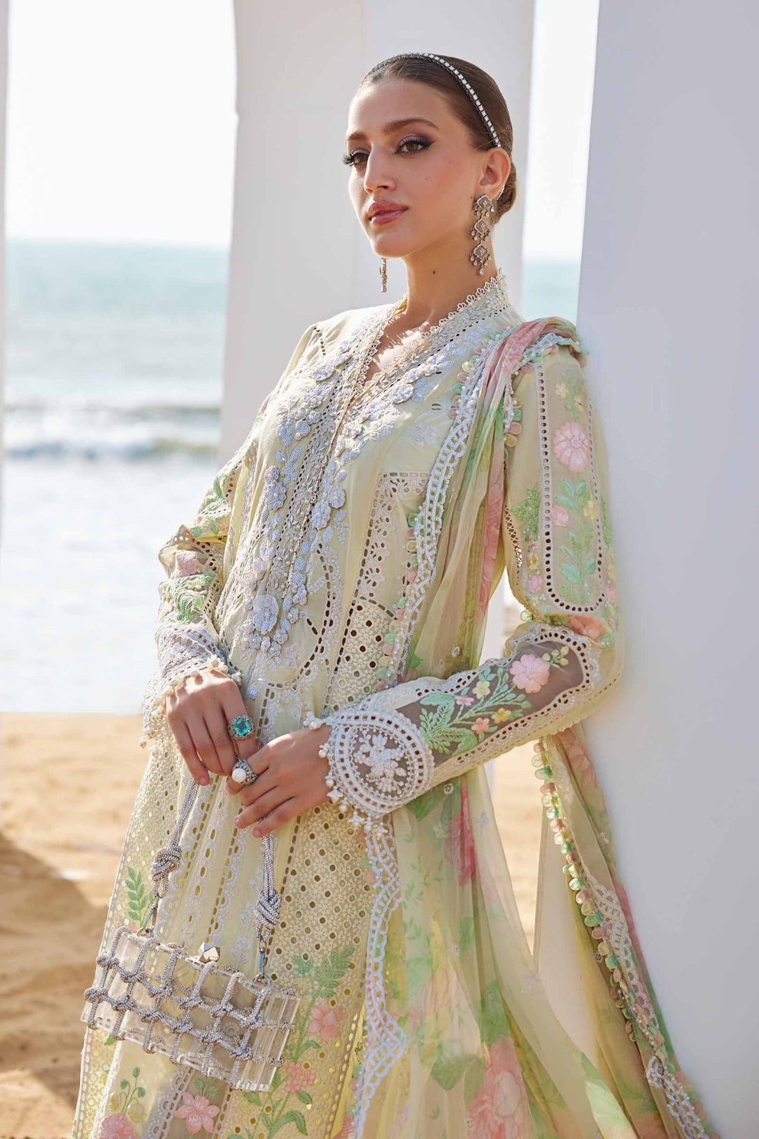 3 Piece Unstitched Embroidered Lawn Suit | EID LAWN - 25 - 04 - NEW NAMAL PRET