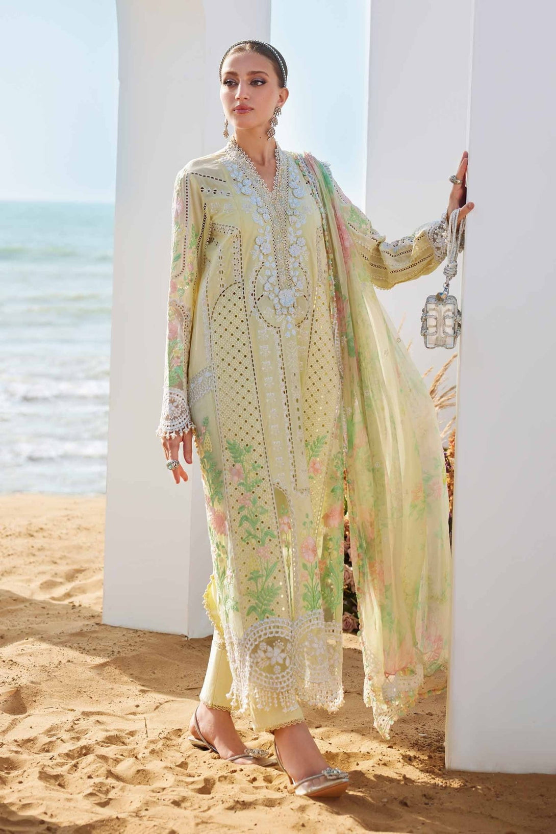 3 Piece Unstitched Embroidered Lawn Suit | EID LAWN - 25 - 04 - NEW NAMAL PRET