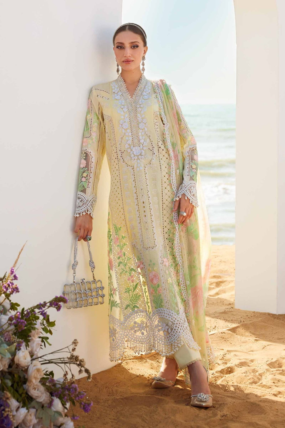 3 Piece Unstitched Embroidered Lawn Suit | EID LAWN - 25 - 04 - NEW NAMAL PRET