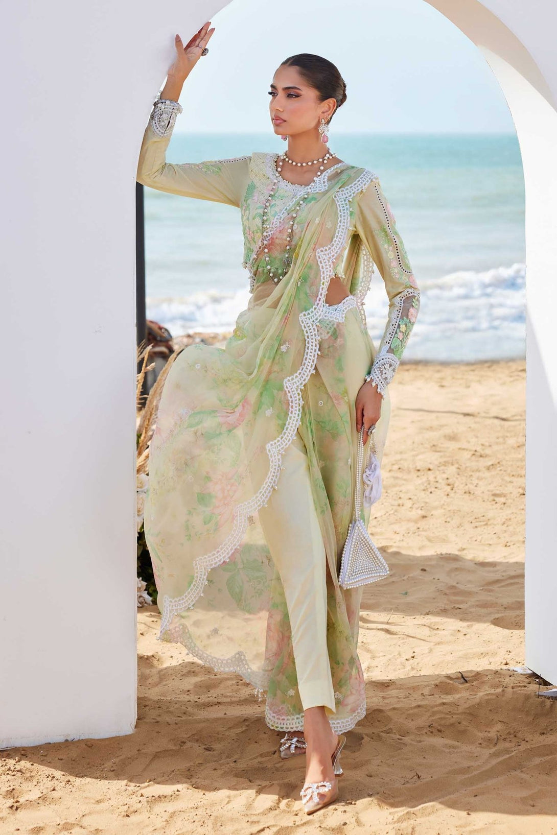 3 Piece Unstitched Embroidered Lawn Suit | EID LAWN - 25 - 04 - NEW NAMAL PRET