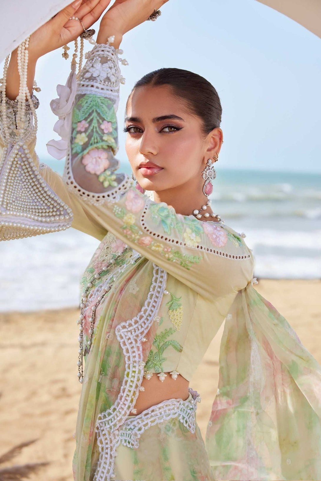 3 Piece Unstitched Embroidered Lawn Suit | EID LAWN - 25 - 04 - NEW NAMAL PRET