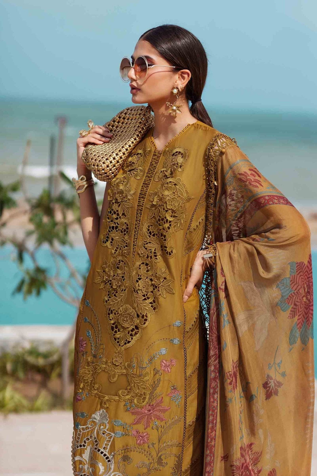 3 Piece Unstitched Embroidered Lawn Suit | EID LAWN - 25 - 06 - NEW NAMAL PRET