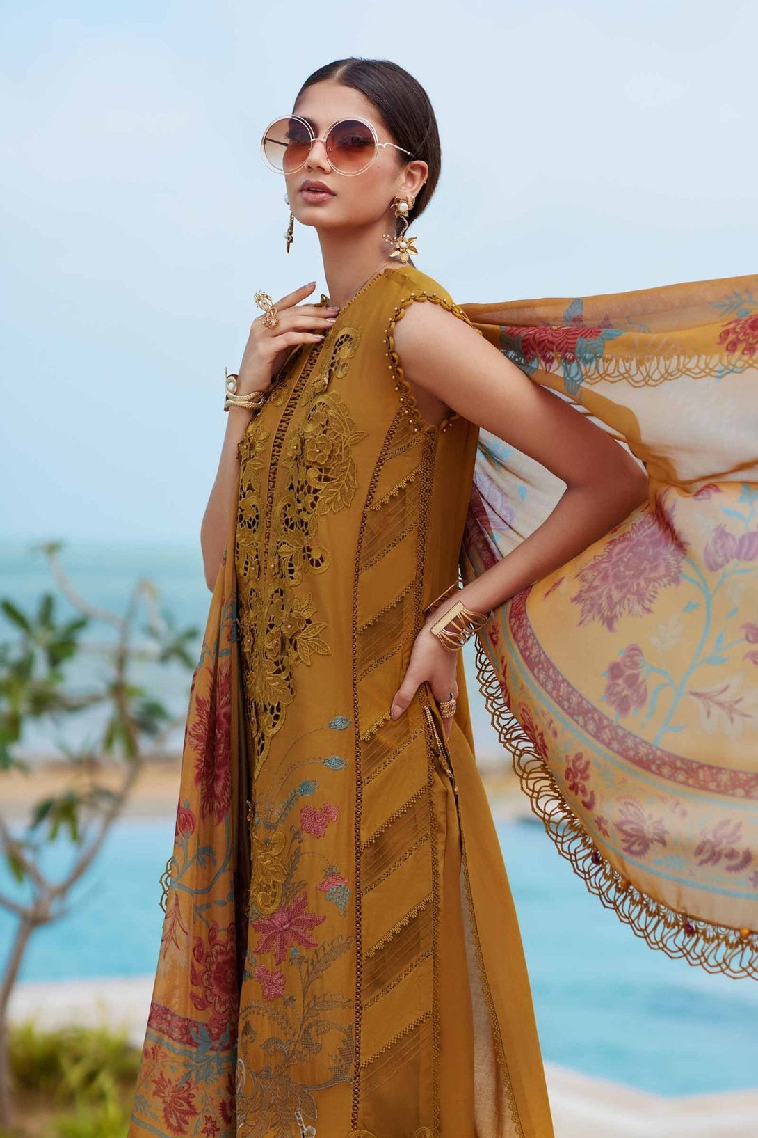 3 Piece Unstitched Embroidered Lawn Suit | EID LAWN - 25 - 06 - NEW NAMAL PRET
