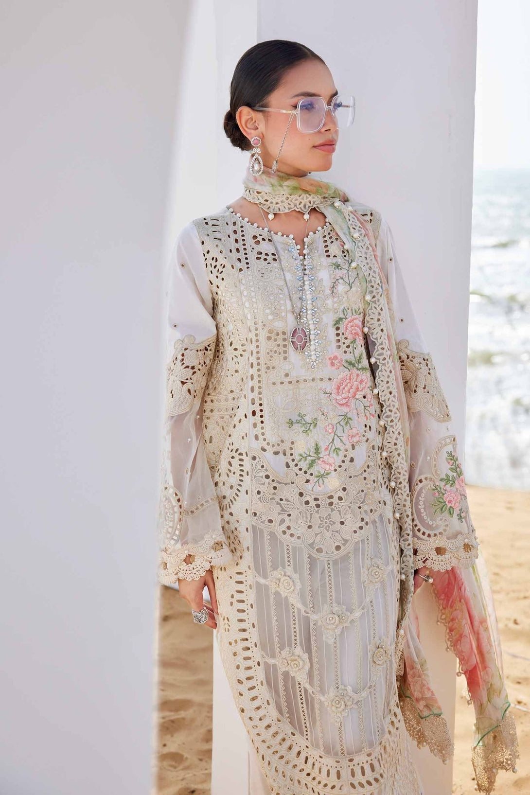 3 Piece Unstitched Embroidered Lawn Suit | EID LAWN - 25 - 07 - NEW NAMAL PRET