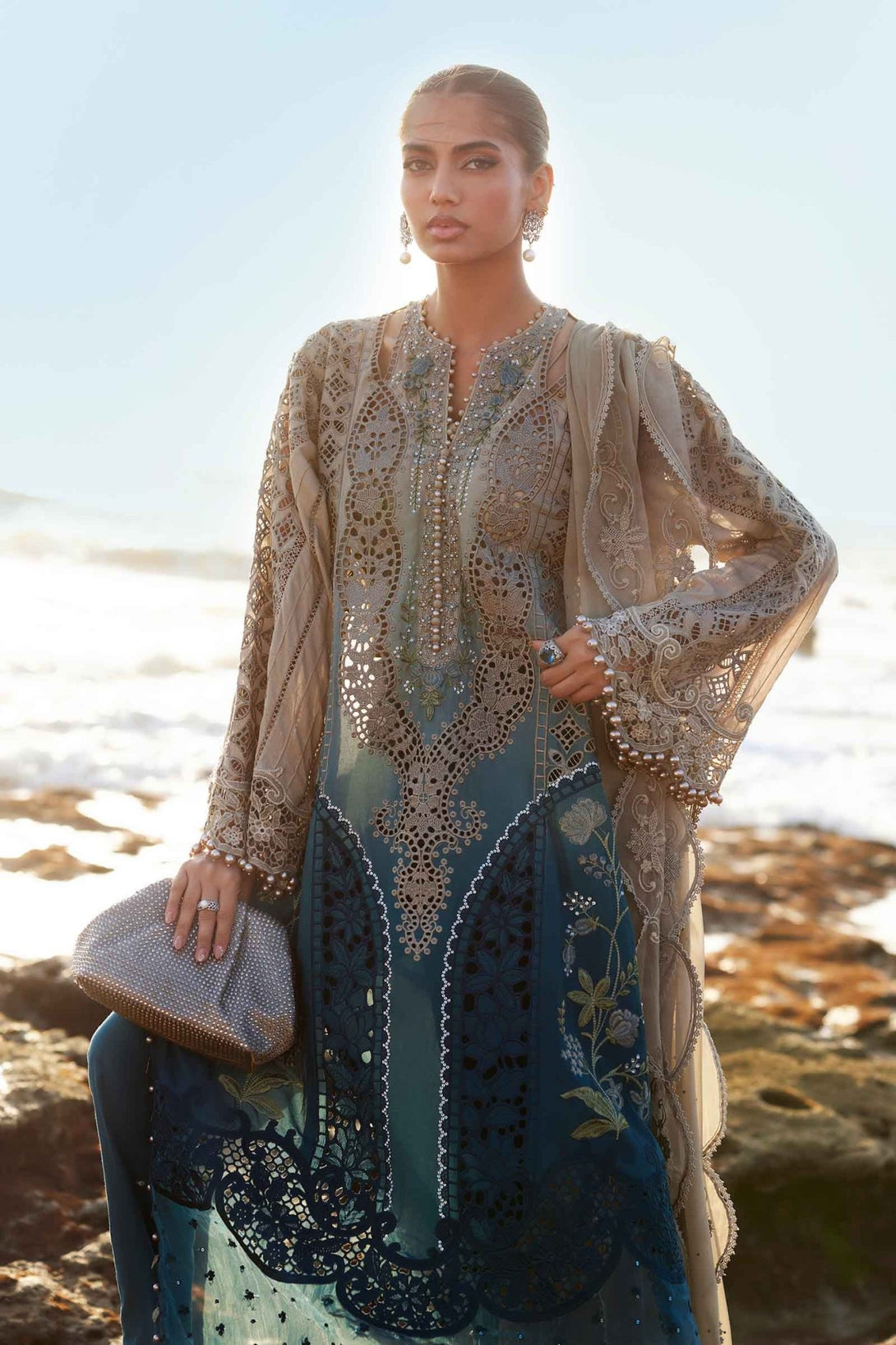 3 Piece Unstitched Embroidered Lawn Suit | EID LAWN - 25 - 08 - NEW NAMAL PRET
