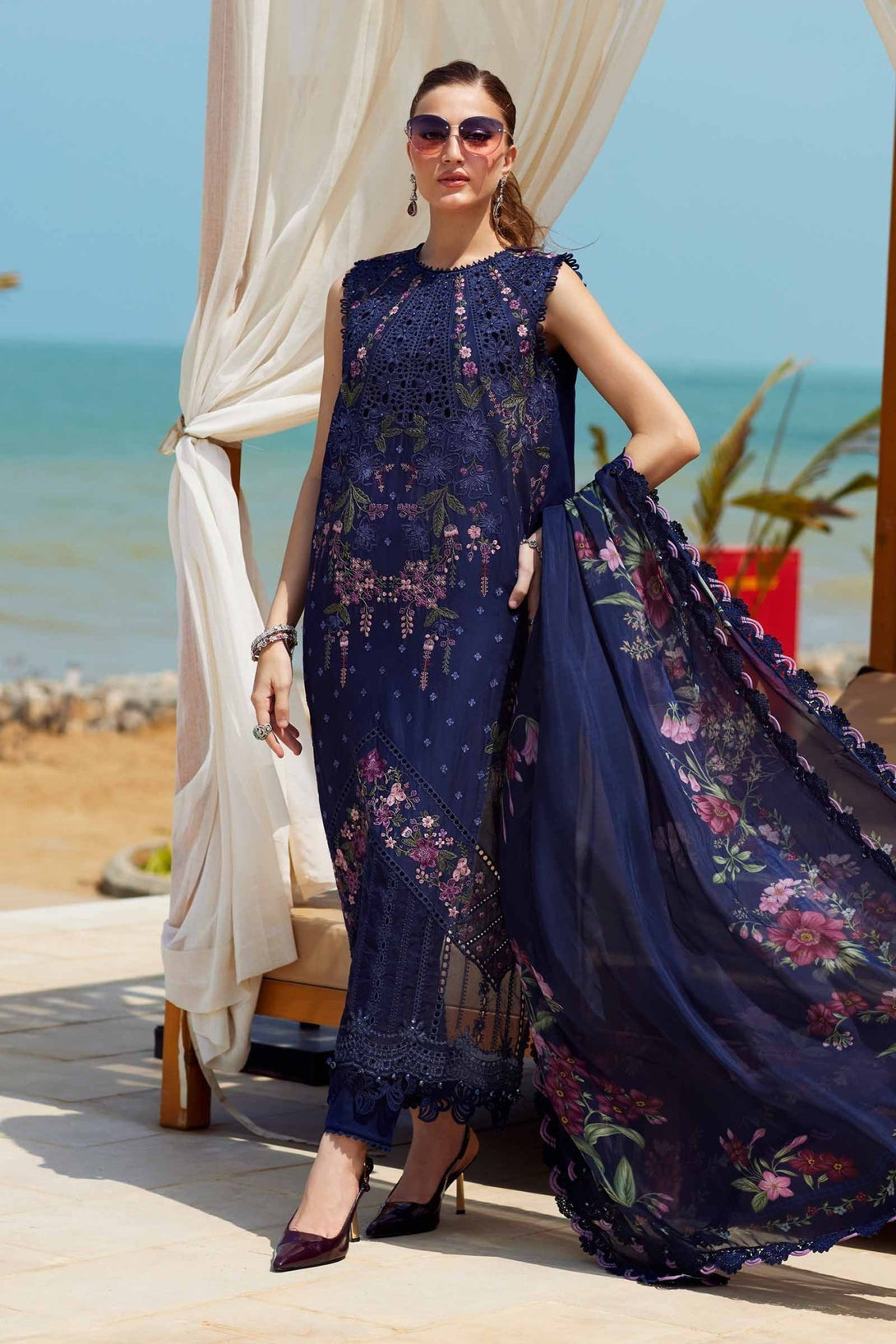 3 Piece Unstitched Embroidered Lawn Suit | EID LAWN - 25 - 10 - NEW NAMAL PRET