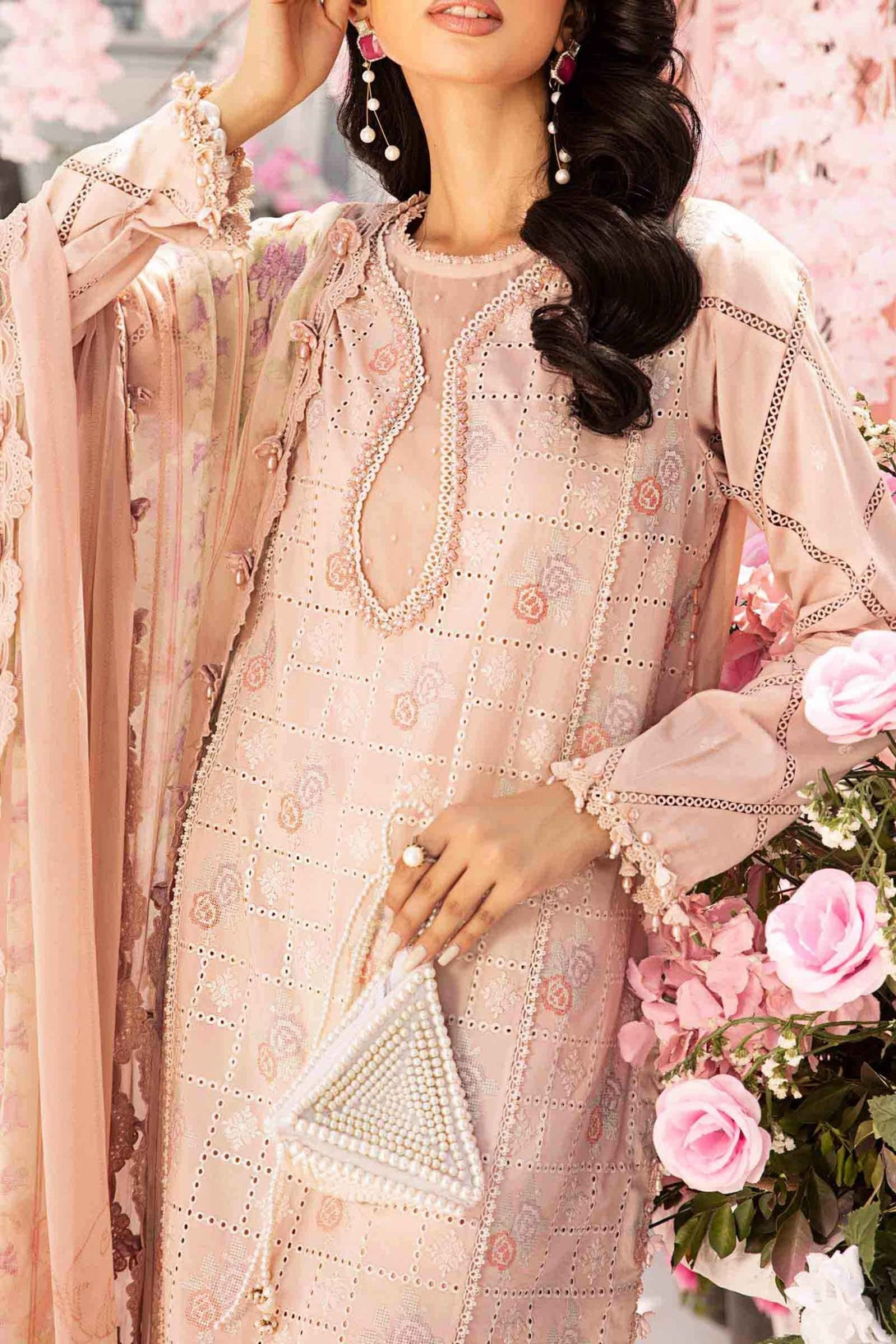 3 Piece Unstitched Embroidered Lawn Suit | MPT - 2601 - A - NEW NAMAL PRET