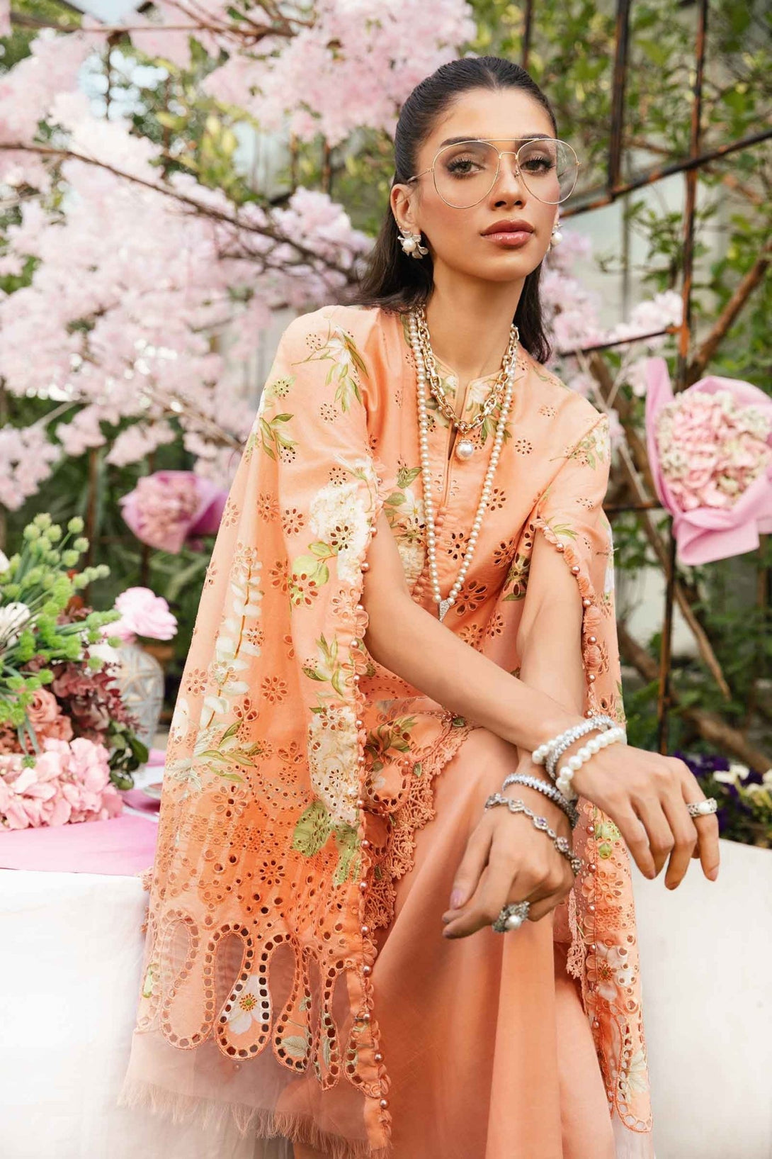 3 Piece Unstitched Embroidered Lawn Suit | MPT - 2602 - A - NEW NAMAL PRET