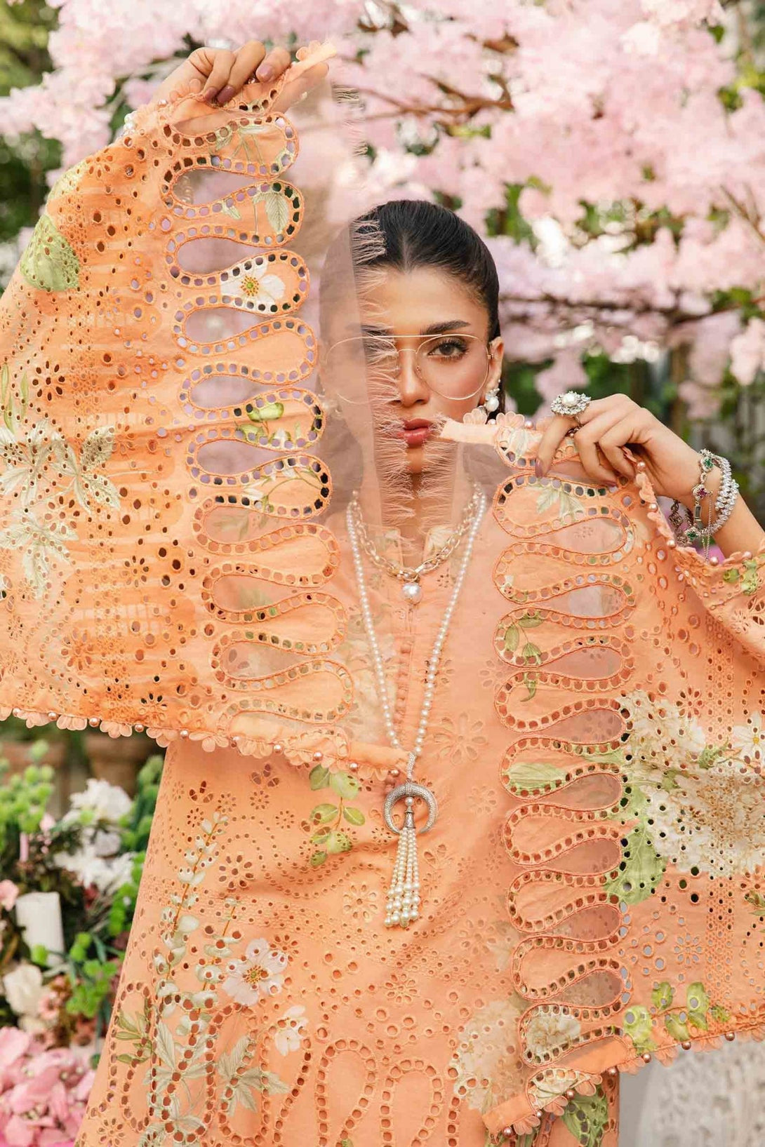 3 Piece Unstitched Embroidered Lawn Suit | MPT - 2602 - A - NEW NAMAL PRET