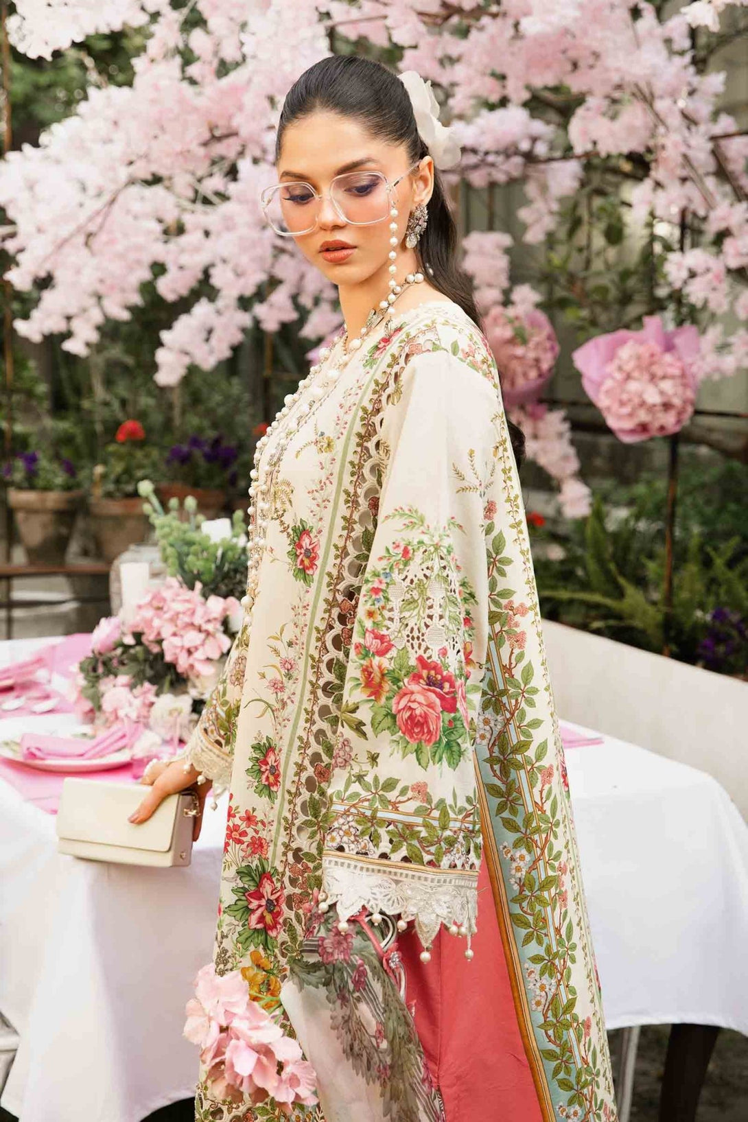3 Piece Unstitched Embroidered Lawn Suit | MPT - 2605 - A - NEW NAMAL PRET