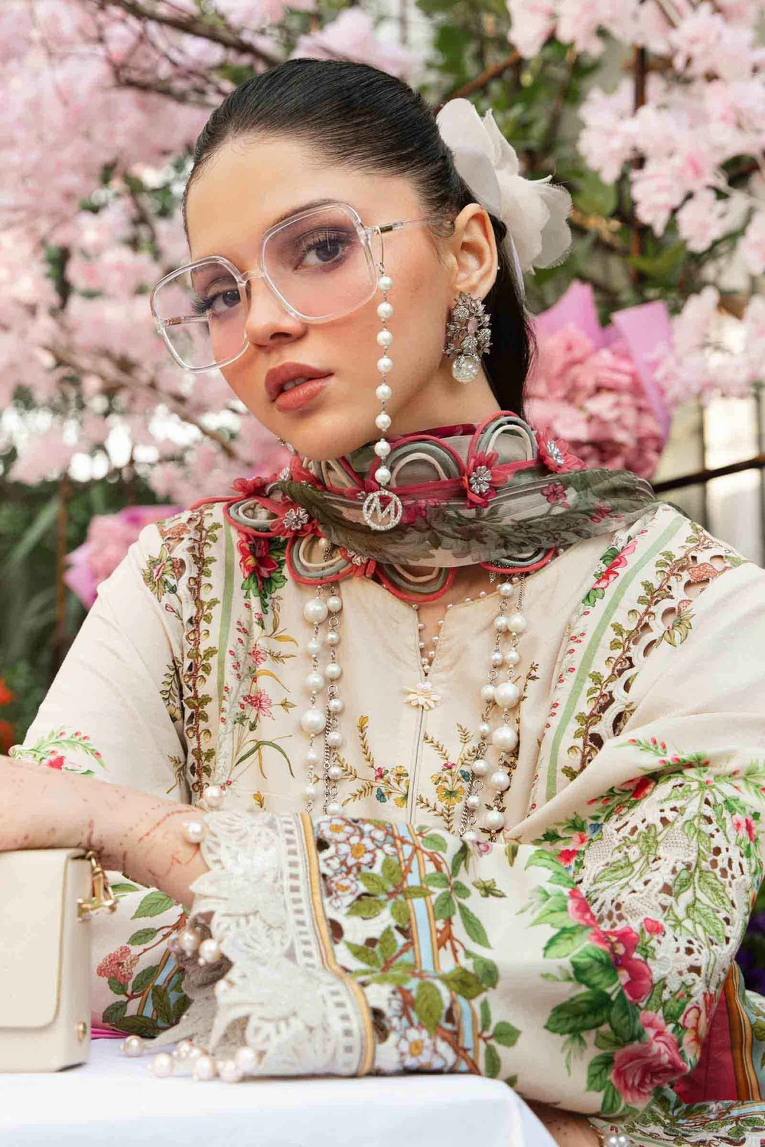 3 Piece Unstitched Embroidered Lawn Suit | MPT - 2605 - A - NEW NAMAL PRET
