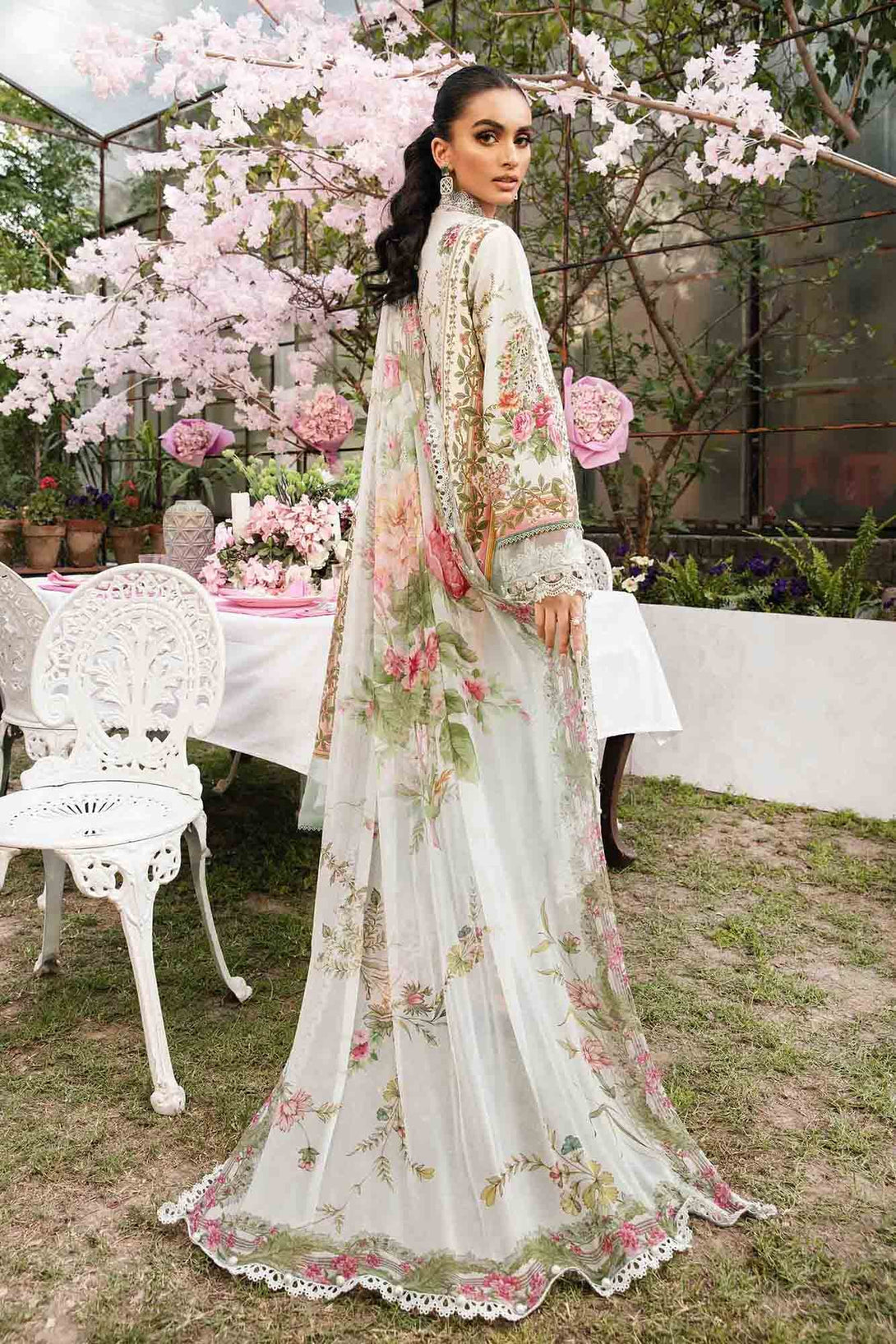 3 Piece Unstitched Embroidered Lawn Suit | MPT - 2605 - B - NEW NAMAL PRET