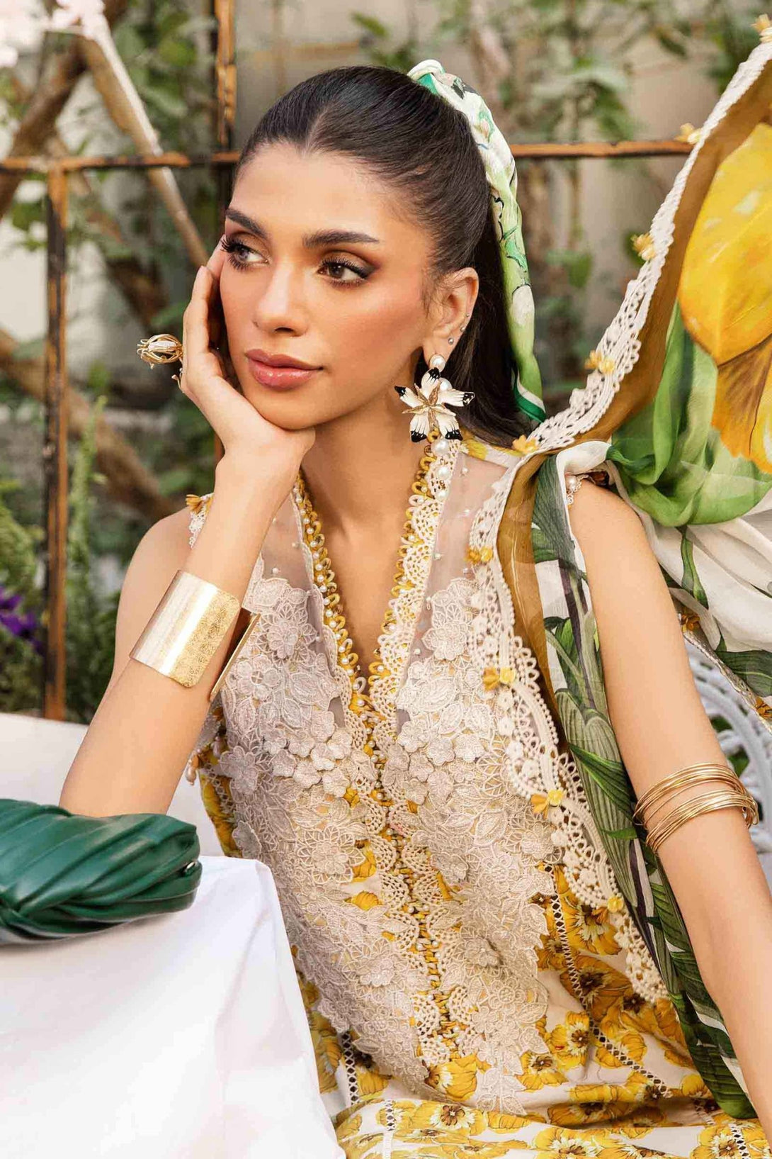 3 Piece Unstitched Embroidered Lawn Suit | MPT - 2606 - A - NEW NAMAL PRET