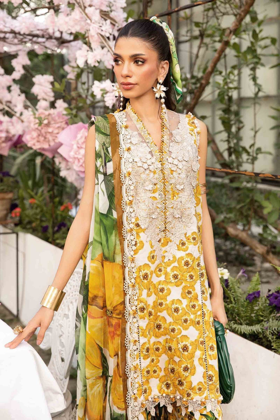 3 Piece Unstitched Embroidered Lawn Suit | MPT - 2606 - A - NEW NAMAL PRET