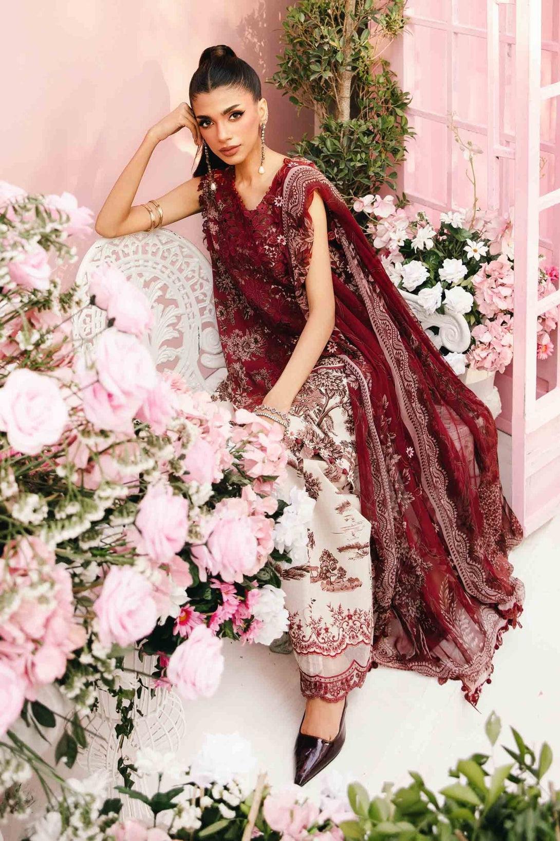 3 Piece Unstitched Embroidered Lawn Suit | MPT - 2608 - A - NEW NAMAL PRET