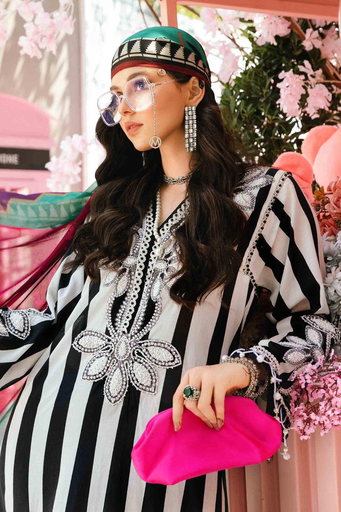 3 Piece Unstitched Embroidered Lawn Suit | MPT - 2609 - B - NEW NAMAL PRET