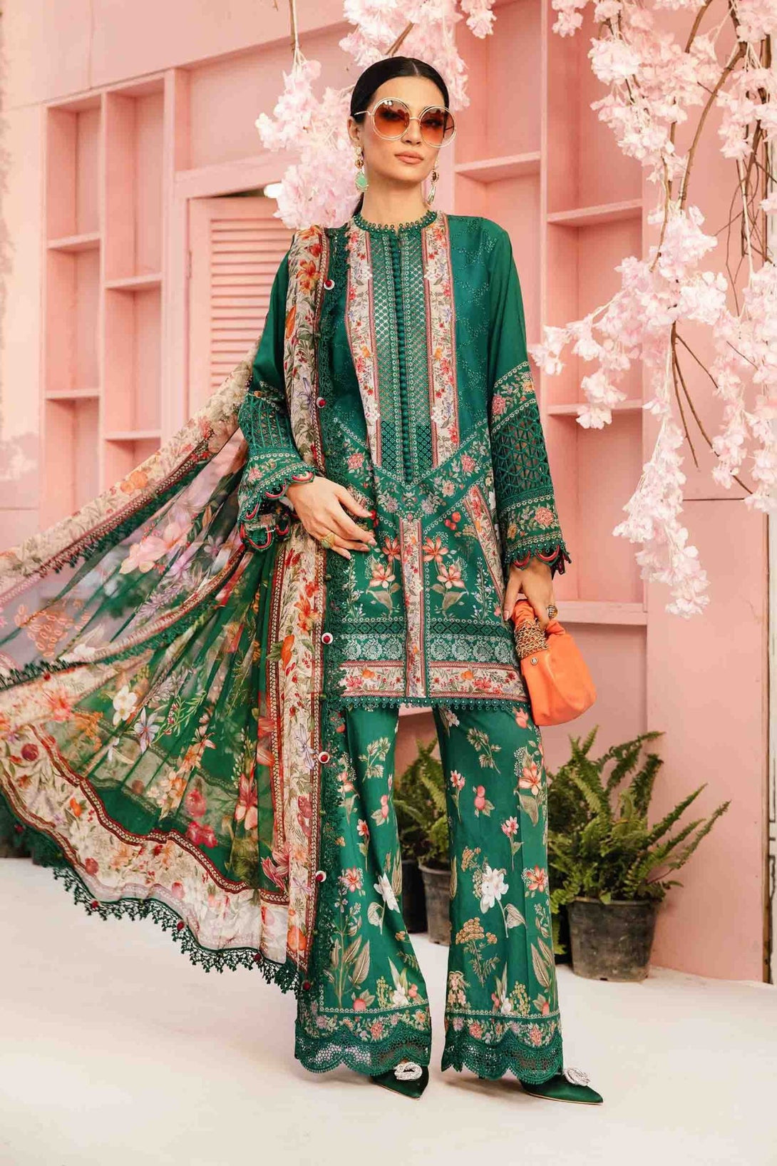 3 Piece Unstitched Embroidered Lawn Suit | MPT - 2610 - A - NEW NAMAL PRET
