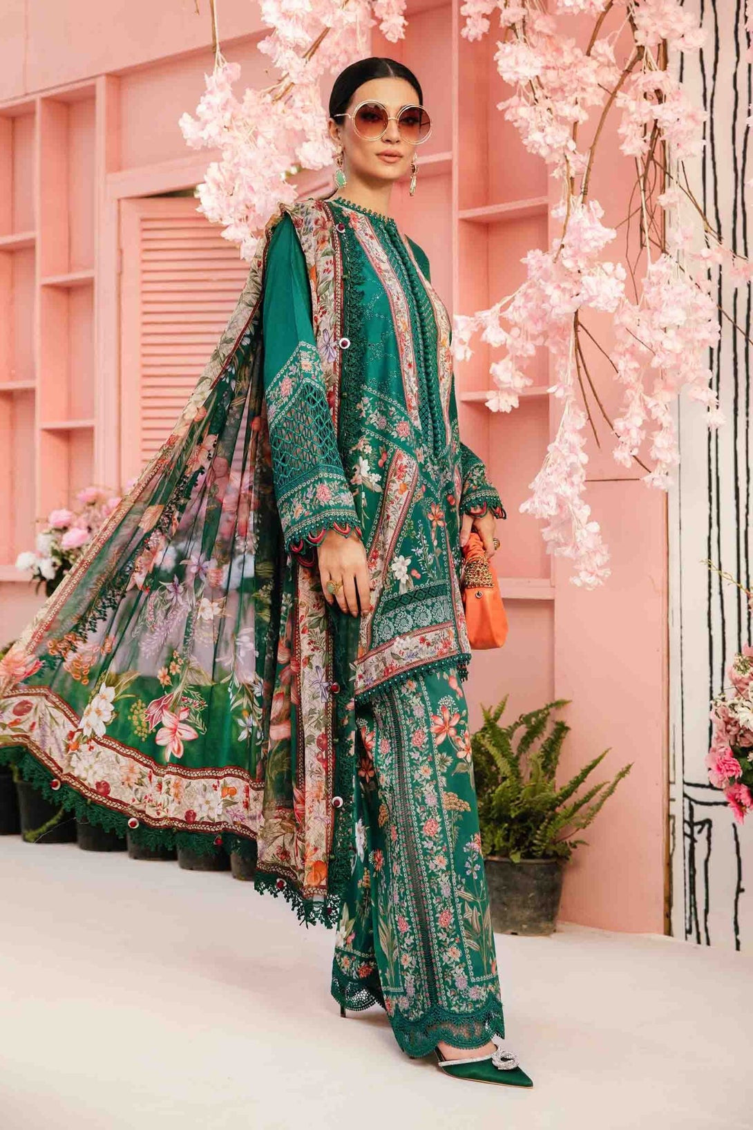 3 Piece Unstitched Embroidered Lawn Suit | MPT - 2610 - A - NEW NAMAL PRET